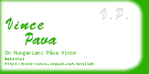 vince pava business card