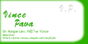 vince pava business card